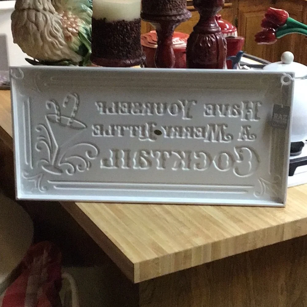 Holiday Cocktail Metal Sign❤️Bar FarmHouse Cabin Decor NEW❤️❤️